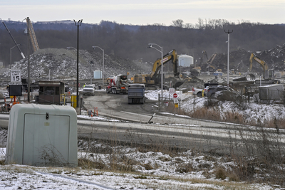 The site of the former Homer City Generating Station on Jan. 21, 2026. It is being transformed into the Homer City Energy Campus, a natural gas powered data center. (Photo by John Beale for the Pennsylvania Capital-Star)