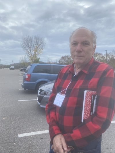 Paul Worley volunteers as a poll-watcher at Nashville's Bellevue Library. (Photo: Anita Wadhwani)