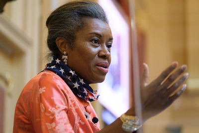 Lt. Gov. Winsome Earle-Sears presides over the Senate in this 2022 picture. (Ned Oliver/Virginia