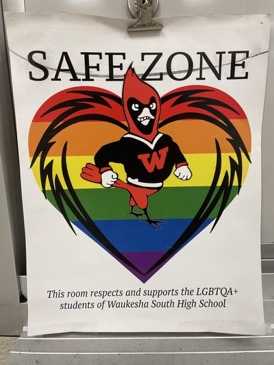 Sign removed from Waukesha South High School | Photo courtesy Alliance for Education in Waukesha