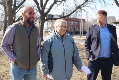 Former Lt. Gov. Mandela Barnes joins other Democratic Party officials in Milwaukee. (Photo | Isiah Holmes)