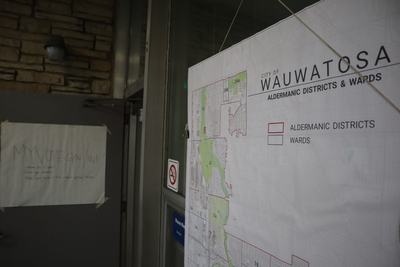 A polling site inside of Wauwatosa City Hall. (Photo Isiah Holmes)