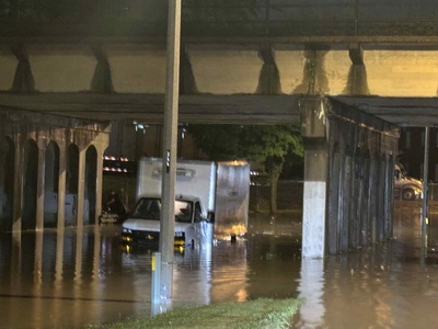 Photos of flooded streets in Milwaukee during the August 2025 storm. (Photo courtesy of Anne Tuchelski)