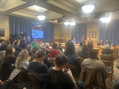 Milwaukee's Fire and Police Commission (FPC) holds a public hearing on facial recognition technology used by the Milwaukee Police Department. (Photo by Isiah Holmes/Wisconsin Examiner)