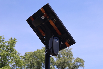 A Flock camera outside of Washington Park in Milwaukee, WI. (Photo by Isiah Holmes/Wisconsin Examiner)