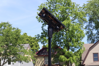 A Flock camera outside of Washington Park in Milwaukee, WI. (Photo by Isiah Holmes/Wisconsin Examiner)