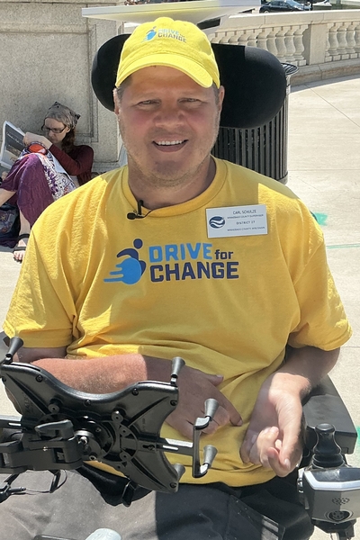 A wheelchair ride across Wisconsin calls attention to Medicaid cuts