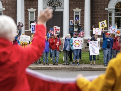 ‘People are angry’: Thousands turn out across Maine to protest Trump