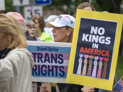 ‘People are angry’: Thousands turn out across Maine to protest Trump