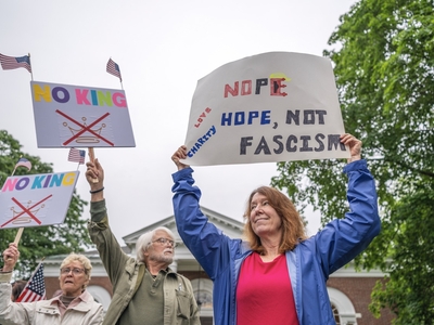 ‘People are angry’: Thousands turn out across Maine to protest Trump