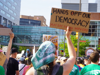 May Day rally expands to broad anti-Trump protest in Baltimore, across the nation