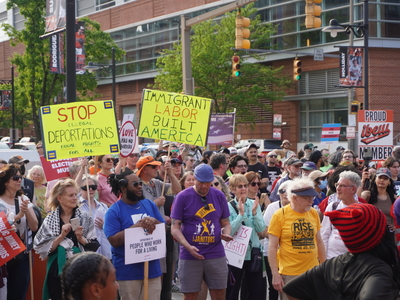 May Day rally expands to broad anti-Trump protest in Baltimore, across the nation