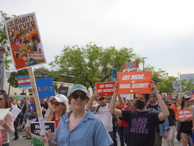 May Day rally expands to broad anti-Trump protest in Baltimore, across the nation