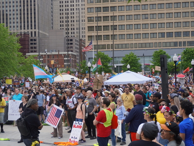 May Day rally expands to broad anti-Trump protest in Baltimore, across the nation