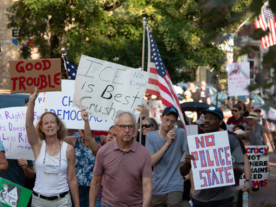 Protestors marching in Annapolis