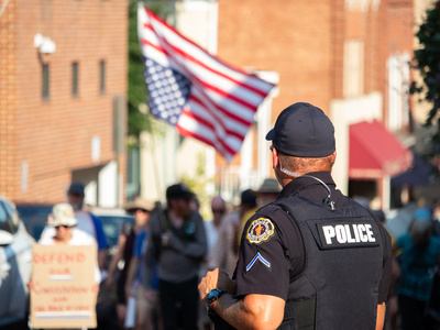 Protestors marching in Annapolis