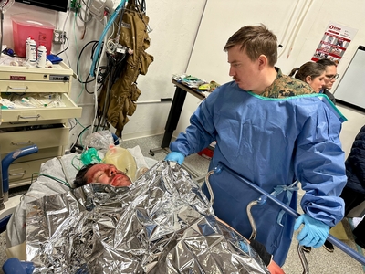 A first responder simulation training.