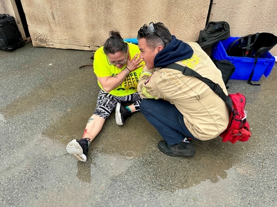 A first responder simulation training.