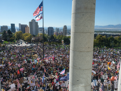 Months after fatal shooting, No Kings protest returns to Salt Lake with peace and ‘joy’