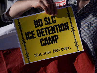 Hundreds demand ‘ICE out’ of Salt Lake warehouse set to become detention center