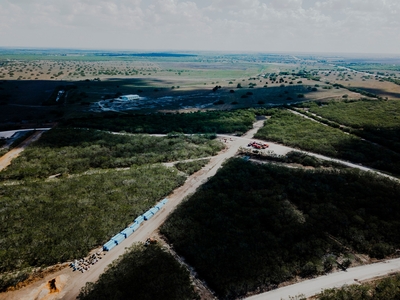 Slideshow: Segments of pipe are laid out for the construction of water wells on a field in Nueces County on Oct. 20, 2025.