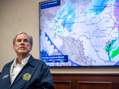 Slideshow: Texas Gov. Greg Abbot was briefed and held a press conference about the incoming storm on Thursday, Jan. 22, 2026, in Austin.