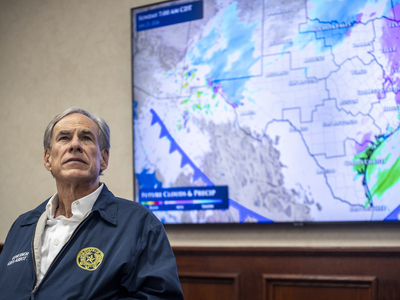 Slideshow: Texas Gov. Greg Abbot was briefed and held a press conference about the incoming storm on Thursday, Jan. 22, 2026, in Austin.