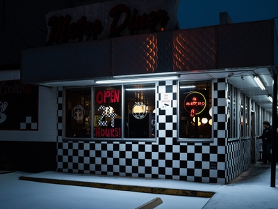 On Saturday night, customers visited the Metro Diner, a 24-hour establishment on Davis St. in Dallas