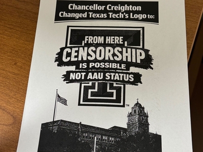 Multiple flyers were spotted around the Texas Tech campus early in the 2026 spring semester.