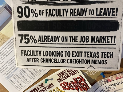 Multiple flyers were spotted around the Texas Tech campus early in the 2026 spring semester.