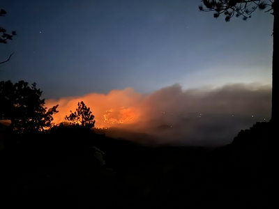 The First Thunder Fire burns in an area west of Rapid City on the morning of Sept. 3, 2024. (Courtesy of William Busse)
