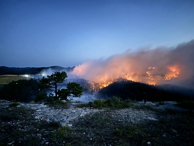 The First Thunder Fire burns in an area west of Rapid City on the morning of Sept. 3, 2024. (Courtesy of William Busse)
