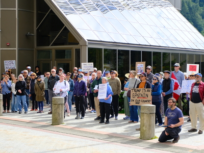 Demonstrators rally in show of support for Legislative veto override, more funds for Alaska schools