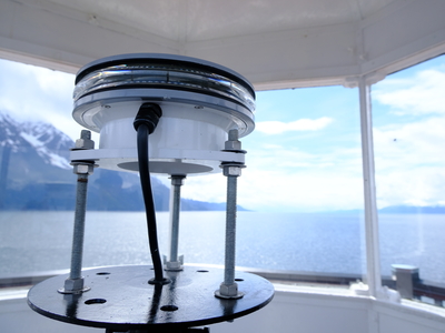 The light at Eldred Rock Lighthouse is 91 ft above sea level and has a range of more than 15 miles. (Photo by Corinne Smith/Alaska Beacon)