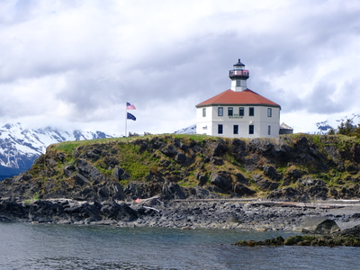 Eldred Rock Lighthouse is seen on May 30, 2026. (Photo by Corinne Smith/Alaska Beacon)
