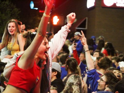As Kansas basketball wins national title, downtown crowd revels in breathtaking comeback