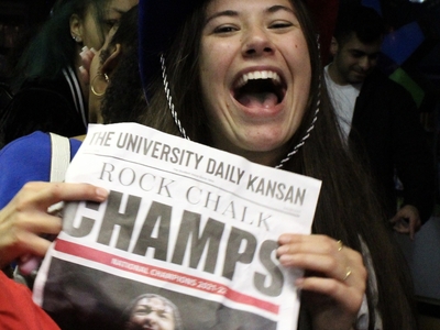 As Kansas basketball wins national title, downtown crowd revels in breathtaking comeback