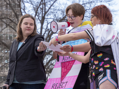 Defiant transgender children, filled with love and rage, march on Kansas Statehouse