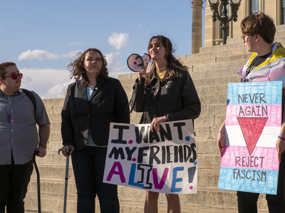 Defiant transgender children, filled with love and rage, march on Kansas Statehouse