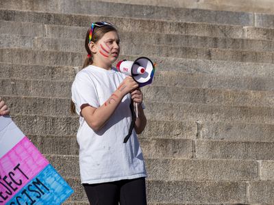 Defiant transgender children, filled with love and rage, march on Kansas Statehouse
