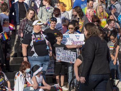 Defiant transgender children, filled with love and rage, march on Kansas Statehouse