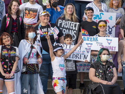 Defiant transgender children, filled with love and rage, march on Kansas Statehouse