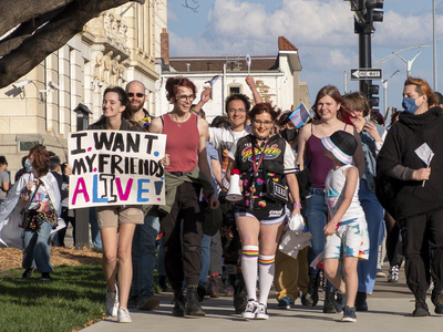 Defiant transgender children, filled with love and rage, march on Kansas Statehouse