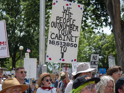 ‘Our nation is in distress’: Thousands protest Trump in ‘No Kings’ rally at Kansas Statehouse