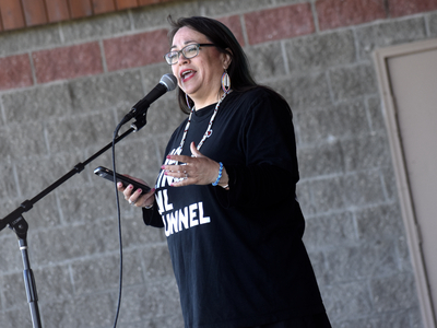 âWeâre still hereâ: Indigenous water protectors call for Enbridge to respect treaty rights