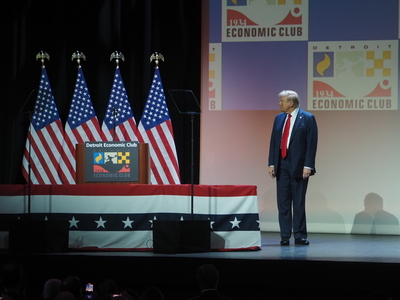 In Motown, Trump says if Harris wins, the &lsquo;whole country will end up being like Detroit&rsquo;