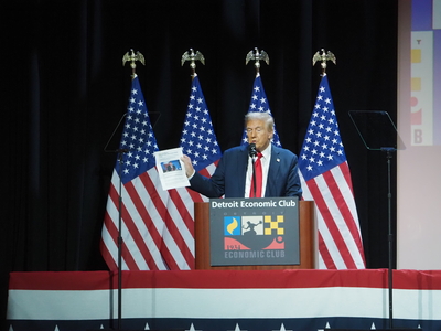 In Motown, Trump says if Harris wins, the &lsquo;whole country will end up being like Detroit&rsquo;