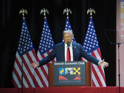 In Motown, Trump says if Harris wins, the &lsquo;whole country will end up being like Detroit&rsquo;