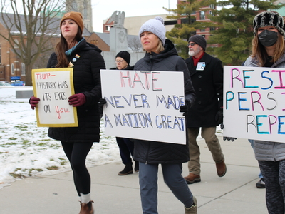 The People’s March draws hundreds to the Michigan Capitol before Trump’s inauguration