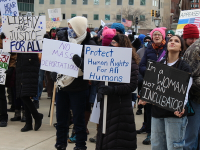 The People’s March draws hundreds to the Michigan Capitol before Trump’s inauguration